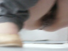 Asian main pissing in a squatting toilet while being spy cammed