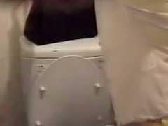 Hidden cam masturbating girl in make an issue of toilet gets trail